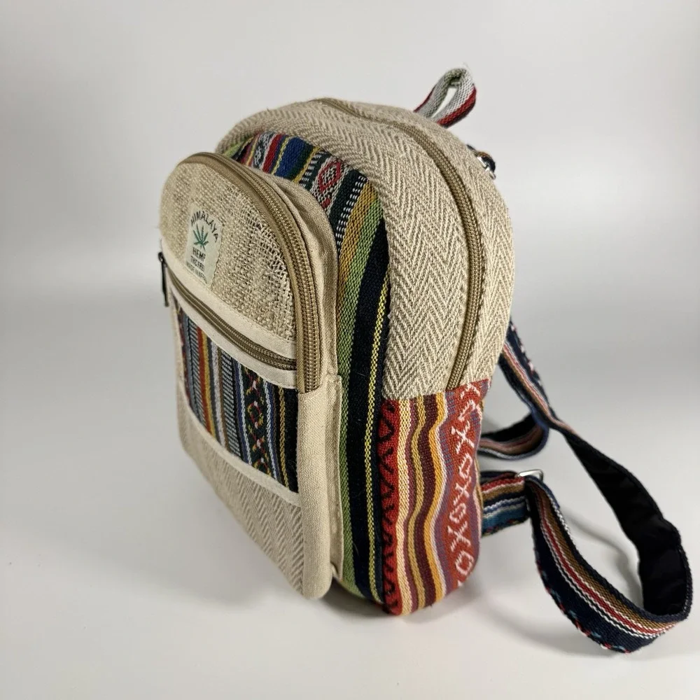 Himalayan Hemp THC Free Multi Color Small Handmade Backpack‎